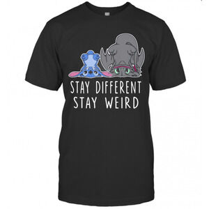 Stitch And Toothless Dragon Stay Different Stay Weird T-Shirt